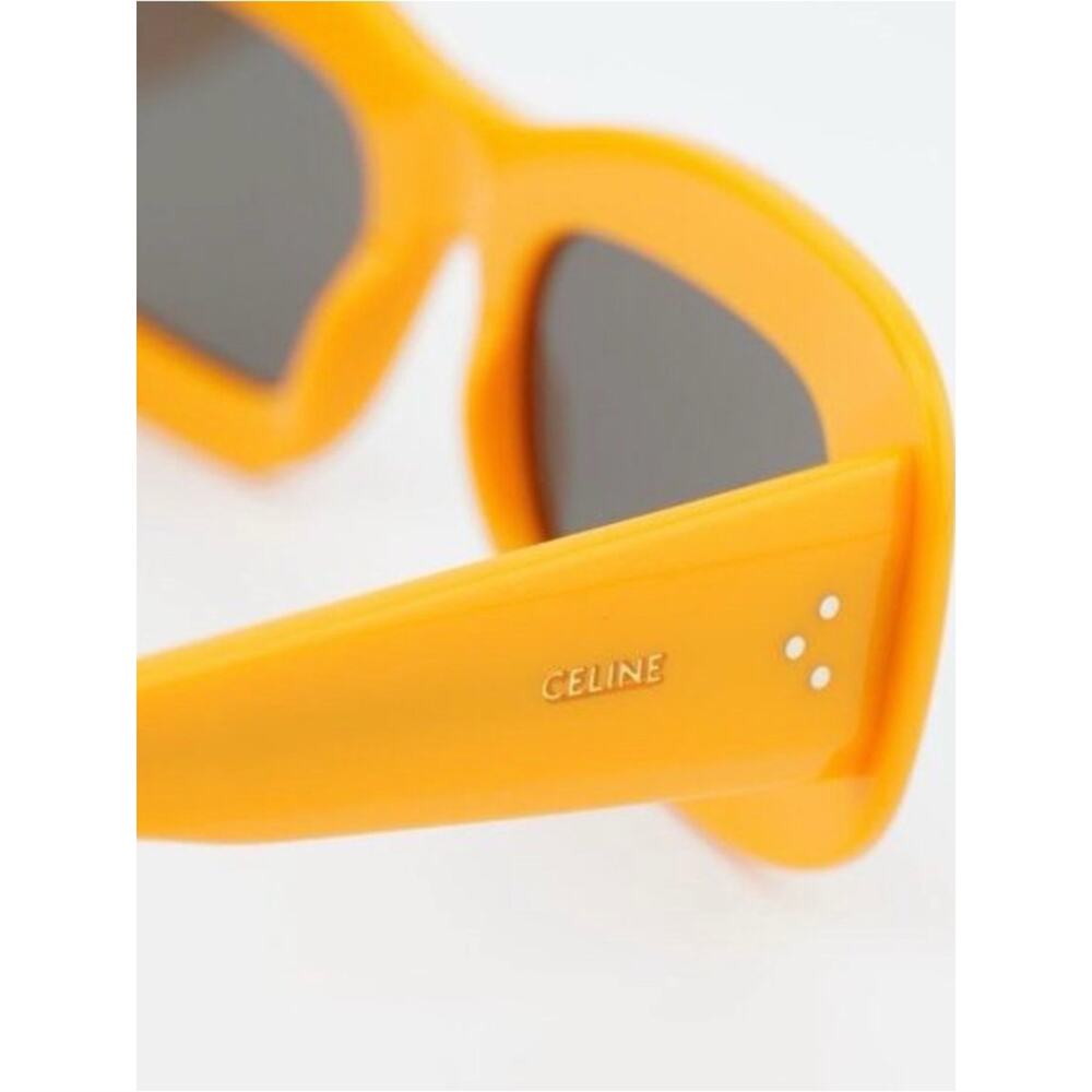NEW!! Celine CL40294I 42A Orange Rectangular Sunglasses Dark Lenses Authentic - Picture 4 of 8